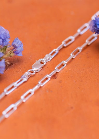 Golden Moments Sterling Silver Small Faceted Paper Chain