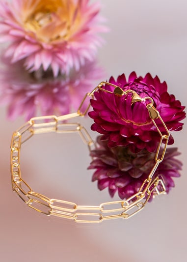 Golden Moments Sterling Silver Gold Plated Vermeil Paper Bracelet