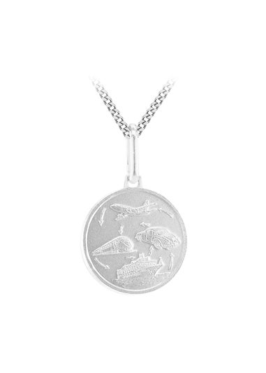 Golden Moments Sterling Silver St. Christopher Travel Necklace