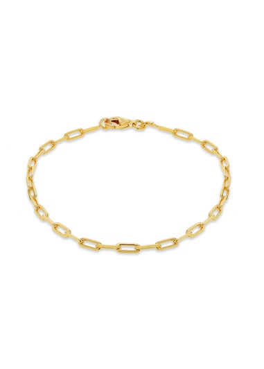 Golden Moments Sterling Silver Gold Plated Paper Chain Bracelet