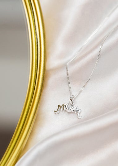 Golden Moments Sterling Silver CZ  'Mum' Necklace