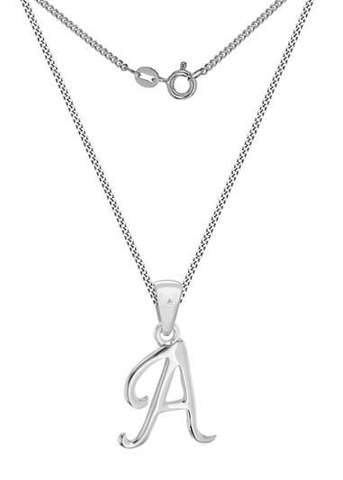 Golden Moments Sterling Silver Diamond 'A' Initial Necklace