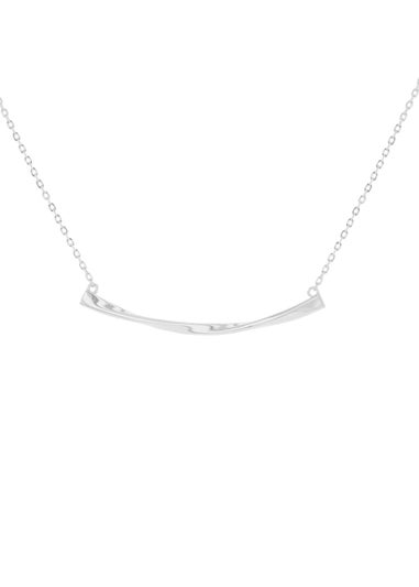 Golden Moments Sterling Silver Twisted-Bar Necklace