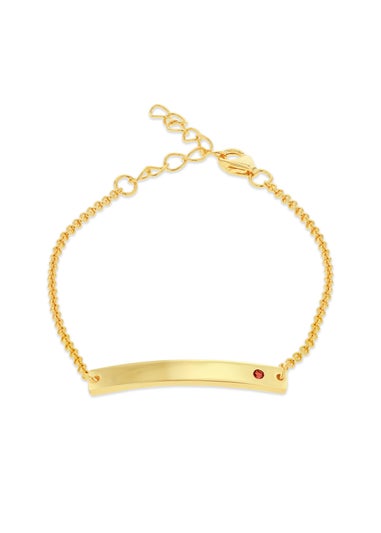 Golden Moments Gold Plated ID Bar January Birthstone CZ Bracelet