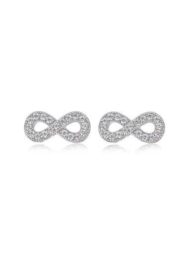 Golden Moments Sterling Silver CZ 'Infinity' Stud Earrings