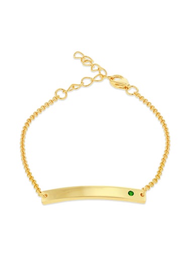 Golden Moments Gold Plated ID Bar May Birthstone CZ Bracelet