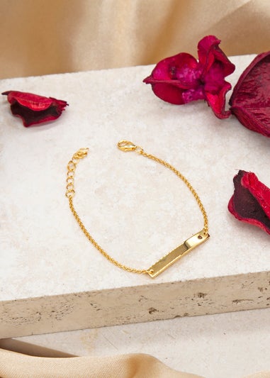 Golden Moments Gold Plated ID Bar June Birthstone CZ Bracelet