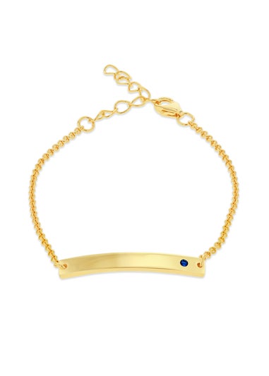 Golden Moments Gold Plated ID Bar September Birthstone CZ Bracelet