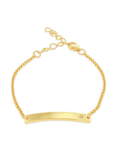 Golden Moments Gold Plated ID Bar November Birthstone CZ Bracelet