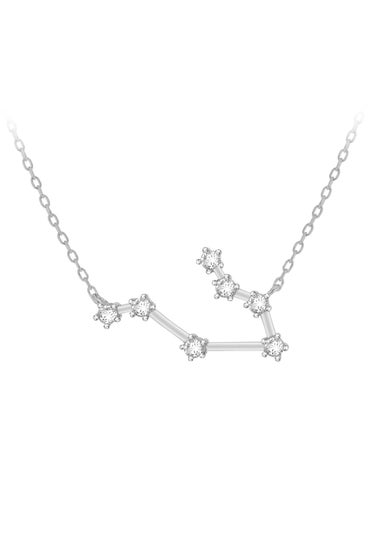 Golden Moments Sterling Silver Gemini Star Constellation Necklace