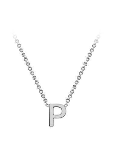 Golden Moments Sterling Silver 'P' Initial  Necklace