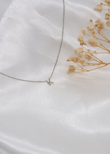 Golden Moments Sterling Silver 'K' Initial  Necklace