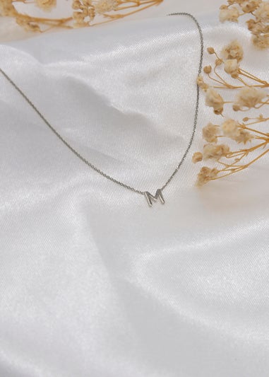 Golden Moments Sterling Silver 'M' Initial  Necklace