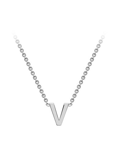 Golden Moments Sterling Silver 'V' Initial  Necklace