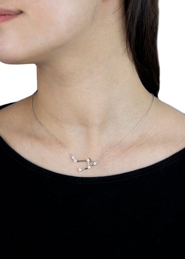 Golden Moments Sterling Silver Libra Star Constellation Necklace