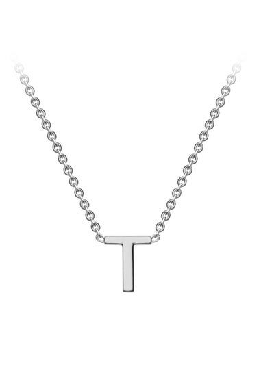 Golden Moments Sterling Silver 'T' Initial  Necklace