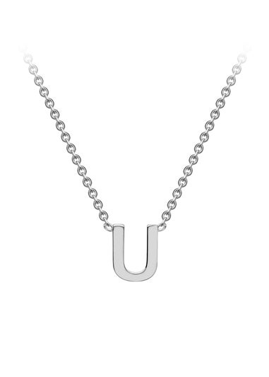 Golden Moments Sterling Silver 'U' Initial  Necklace