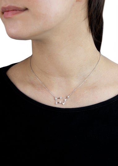 Golden Moments Sterling Silver Taurus Star Constellation Necklace