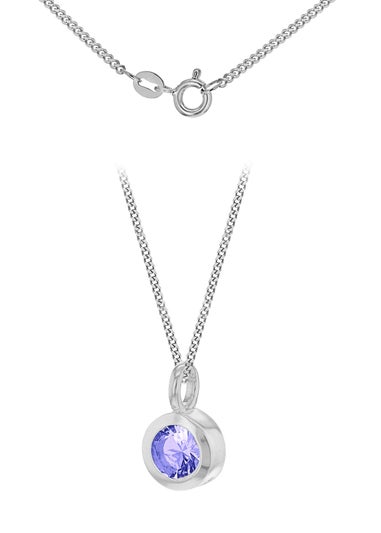 Golden Moments Sterling Silver CZ June Birthstone Necklace