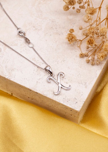 Golden Moments Sterling Silver Diamond 'X' Initial Necklace