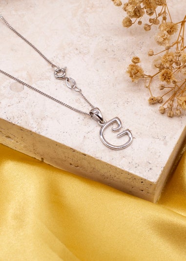 Golden Moments Sterling Silver Diamond 'G' Initial Necklace