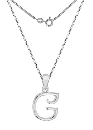 Golden Moments Sterling Silver Diamond 'G' Initial Necklace