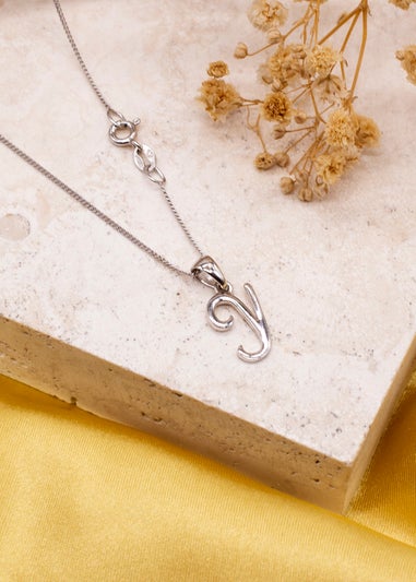 Golden Moments Sterling Silver Diamond 'Y' Initial Necklace