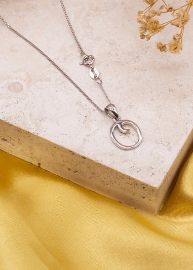 Golden Moments Sterling Silver Diamond 'O' Initial Necklace