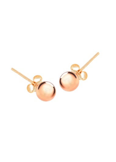 Golden Moments Sterling Silver Rose Gold Plated 6mm Ball Studs