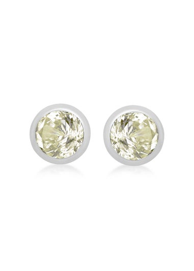 Golden Moments Sterling Silver CZ August Birthstone Stud Earrings