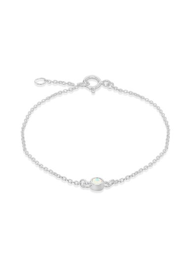 Golden Moments Sterling Silver CZ October Birthstone Bracelet