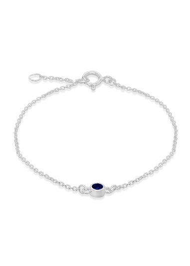 Golden Moments Sterling Silver CZ September Birthstone Bracelet