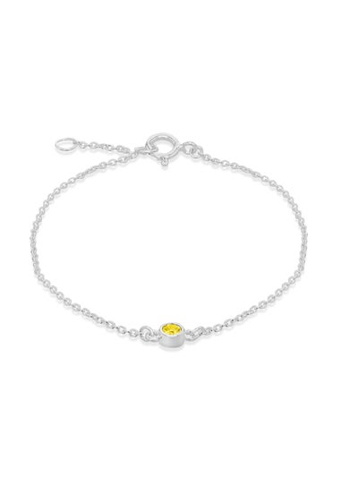 Golden Moments Sterling Silver CZ November Birthstone Bracelet