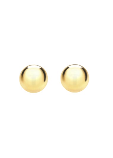 Golden Moments Sterling Silver Yellow Gold Plated Ball Studs (6mm)