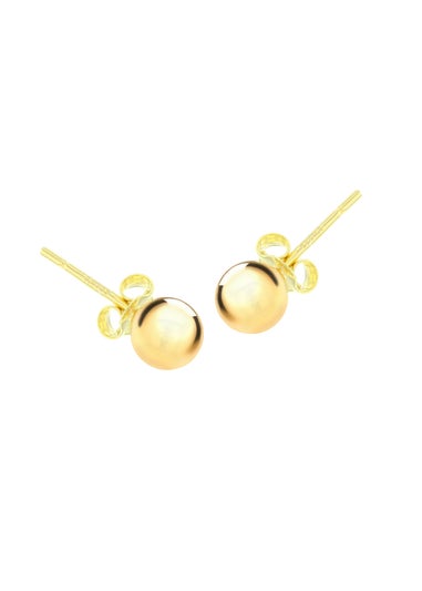 Golden Moments Sterling Silver Yellow Gold Plated Ball Studs (6mm)