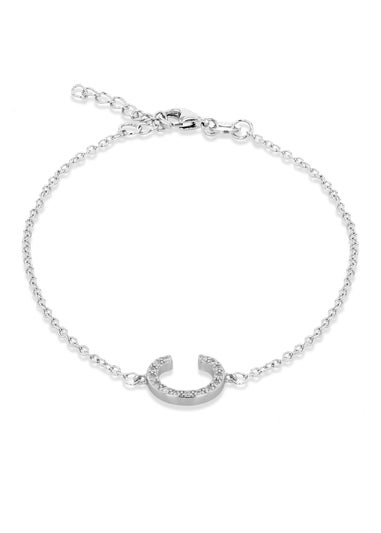 Golden Moments Sterling Silver CZ 'C' Initial Bracelet