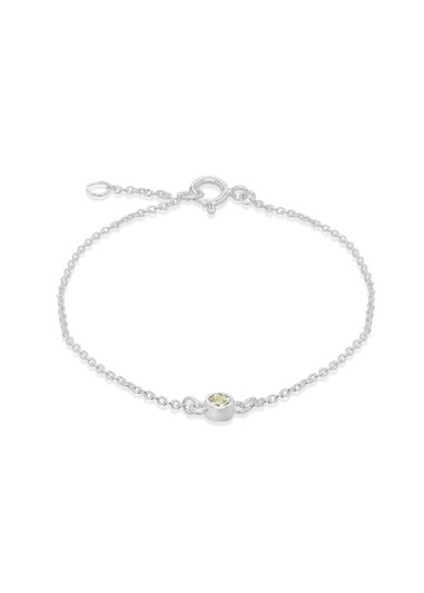 Golden Moments Sterling Silver CZ August Birthstone Bracelet