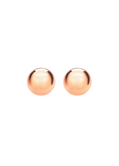 Golden Moments Sterling Silver Rose Gold Plated Ball Studs (8mm)