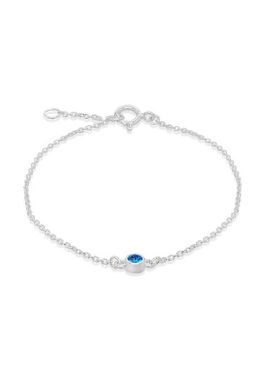 Golden Moments Sterling Silver CZ December Birthstone Bracelet