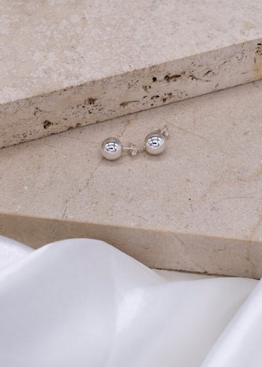 Golden Moments Sterling Silver Ball Stud Earrings (8mm)