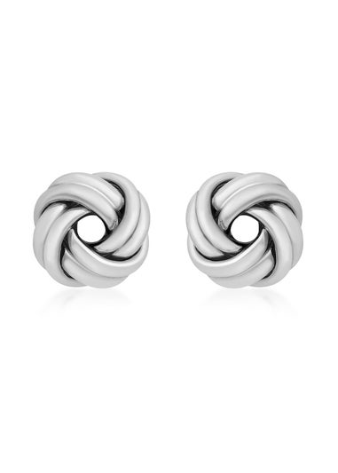 Golden Moments Sterling Silver Double-Knot Stud Earrings