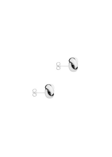 Golden Moments Sterling Silver Double-Knot Stud Earrings