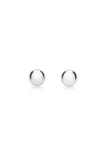 Golden Moments Sterling Silver 6mm Ball Stud Earrings