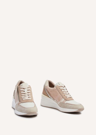 Linzi Aylin Camel Colour Block Wedge Trainer