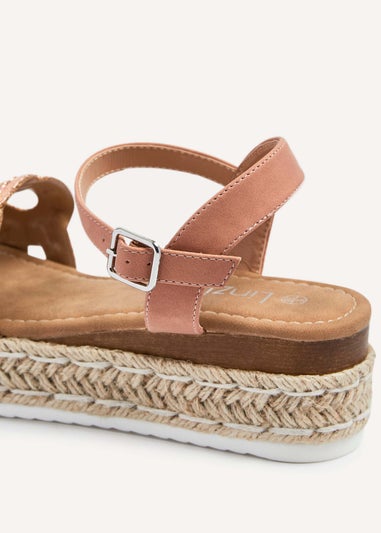 Linzi Bondi Rose Gold Faux Leather Flatform Sandal