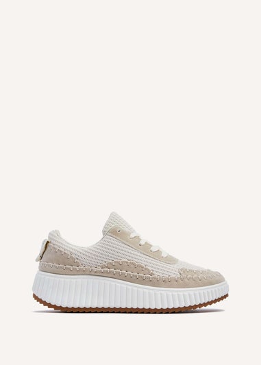 Linzi Aretha Beige Knitted Trainer