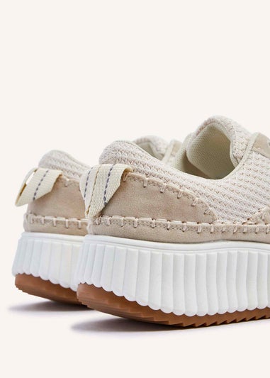 Linzi Aretha Beige Knitted Trainer