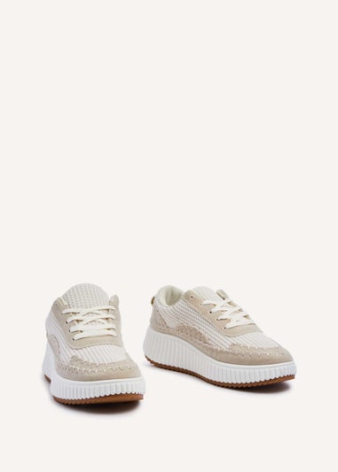 Linzi Aretha Beige Knitted Trainer