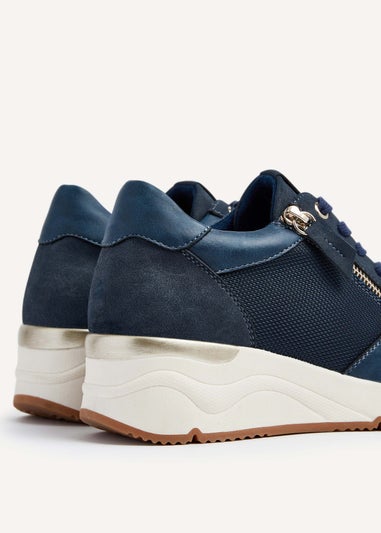 Linzi Luca Navy Wedge Trainer