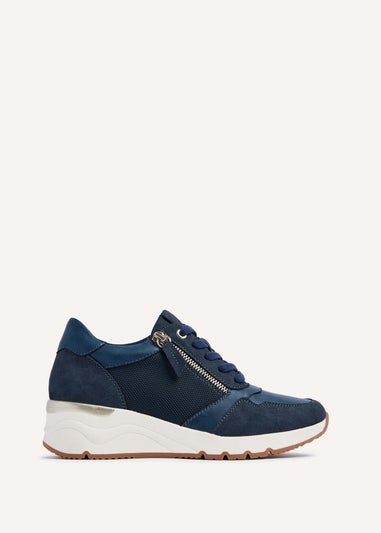 Linzi Luca Navy Wedge Trainer